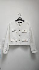 Veste crème tweed blanche Zara