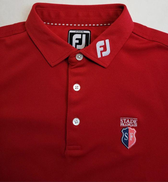 Polo Footjoy Stade Français Rugby rouge bordeaux taille S enfant en très bon état - photo numéro 2