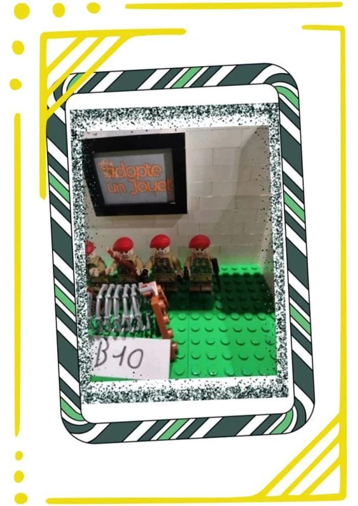 "Lot B10" - Lot de 4 soldats Bérêts rouges anglais seconde guerre mondiale type Lego - photo numéro 3