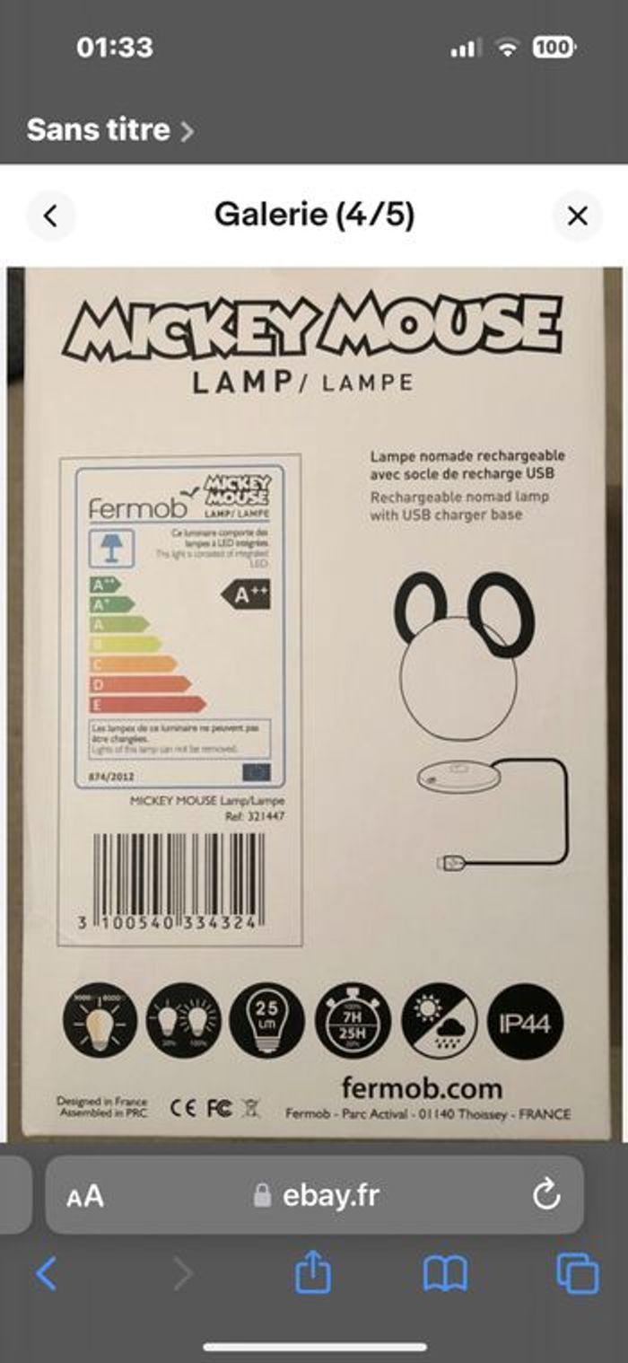 Lampe  led Mickey rechargeable - photo numéro 2