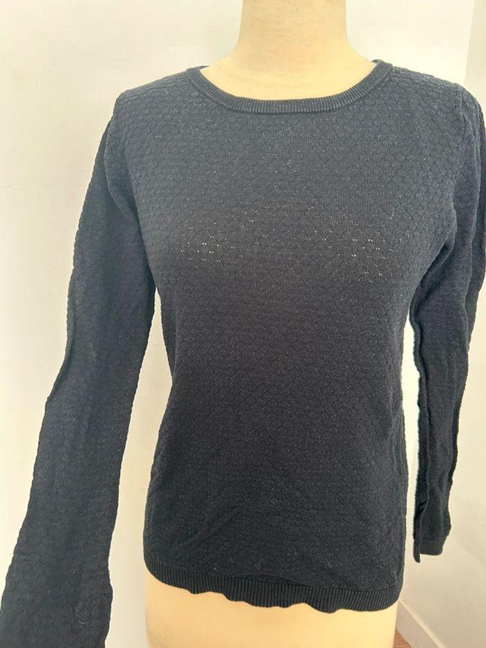 Pull léger noir femme col rond - photo numéro 2