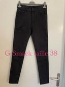 Pantalon gris taille haute coupe skinny neuf G-Smack taille 38