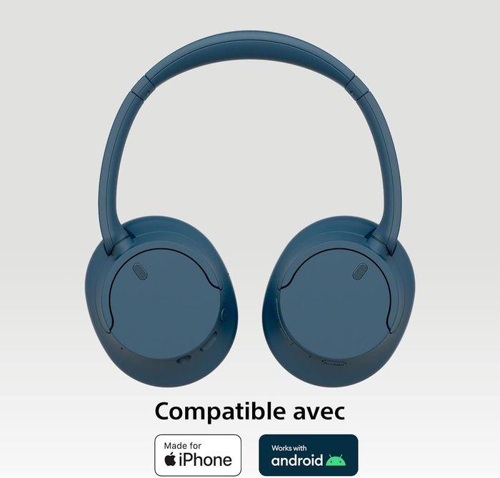 [NEUF] Casque Sony WH-CH720N - Casque Bluetooth sans Fil à réduction de Bruit Micro intégré Bleu - photo numéro 6