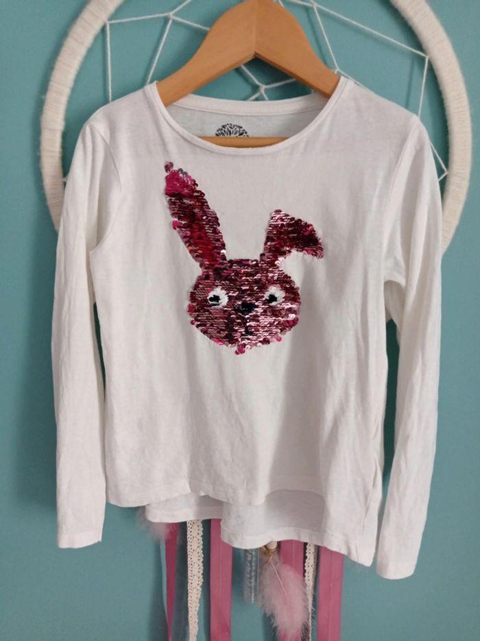 Tee-shirt ml tête lapin réversible - photo numéro 2