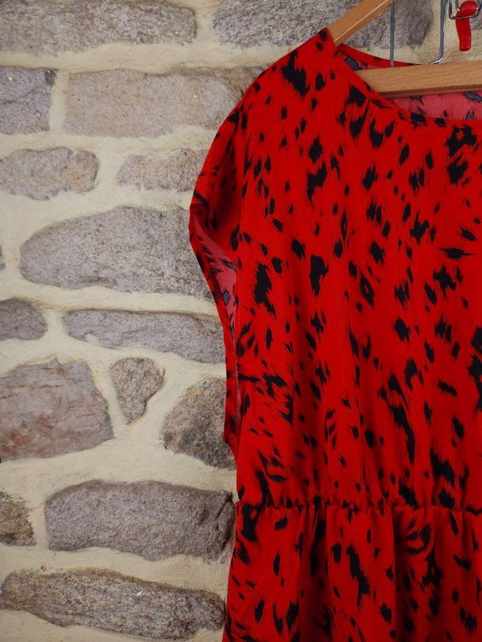 Robe manches chauve souris rouge et noire Femme taille 54 marque Boohoo 🍬 - photo numéro 2