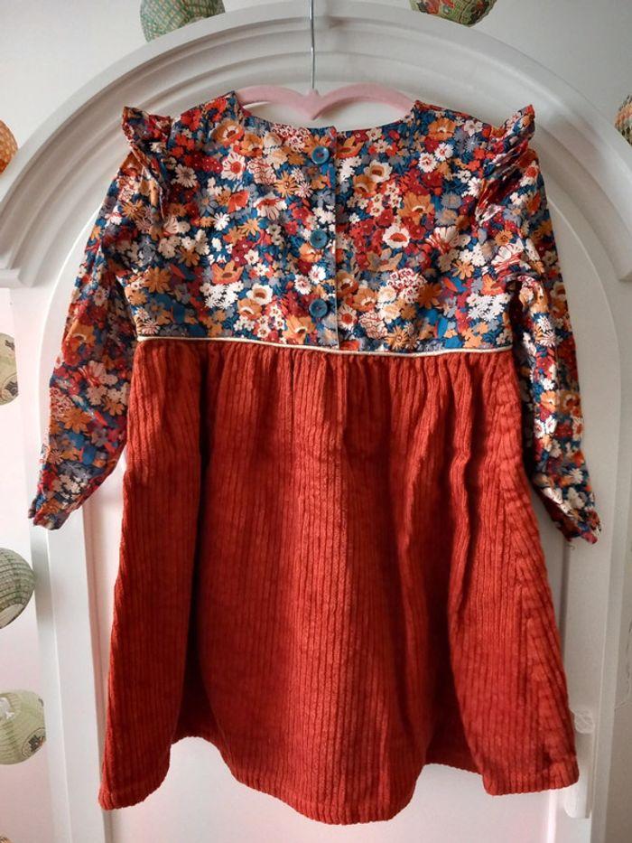 Robe liberty Thorpe et velours terra cotta Couturière 4 ans - photo numéro 4