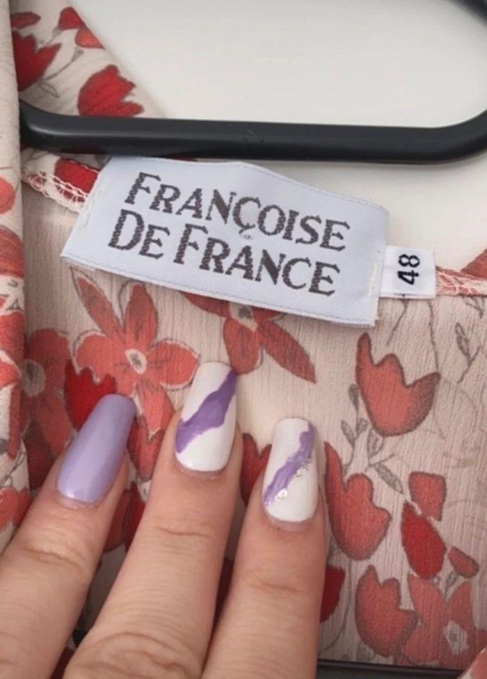 Chemise à fleur vintage, Françoise de France, taille 48 très bon état - photo numéro 3