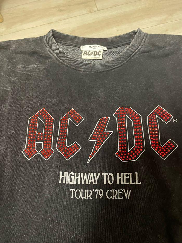 Sweat mango AC/DC highway to hell avec strass anthracite taille L - photo numéro 1