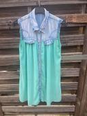 Blouse tulle jean