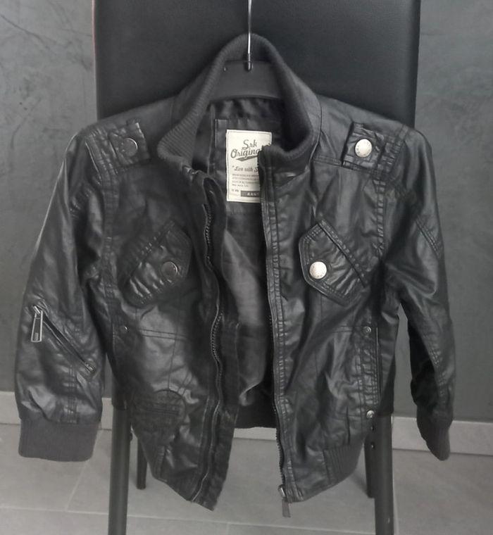 Veste garçon noire simili cuir. Srk Originals - photo numéro 1