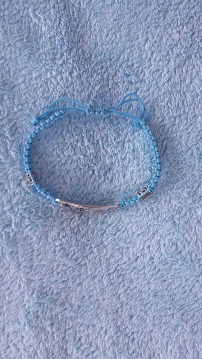 Bracelet macramé enfant bleu neuf - photo numéro 2