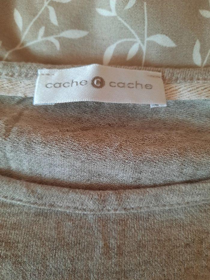 T shirt gris "happiness" cache cache - photo numéro 4