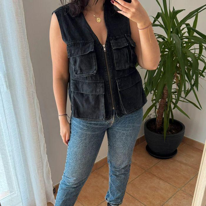 Veste sans manches en denim ASOS - photo numéro 4