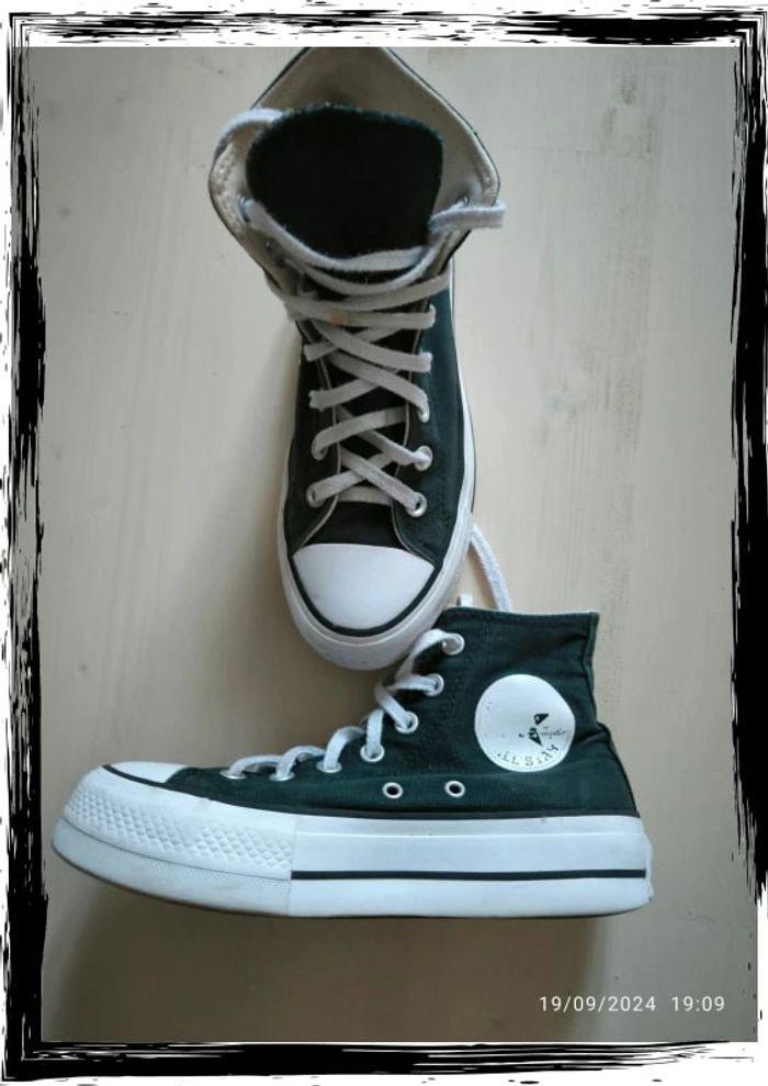 Converse montante plateforme noir pointure 37,4 (4,5) - photo numéro 1