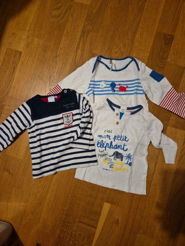 Lot de 3 tee-shirt marin et animaux taille 12 mois - photo numéro 1