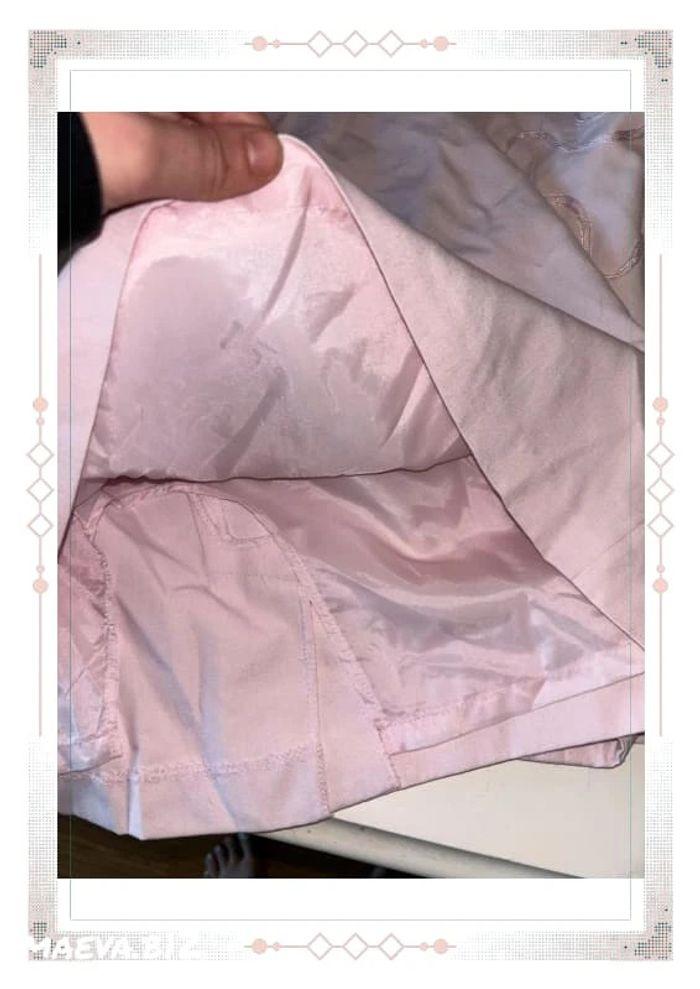 Ensemble tailleur jupe rose pâle motif brodés vintage 80s taille M/L 38/40 été - photo numéro 8