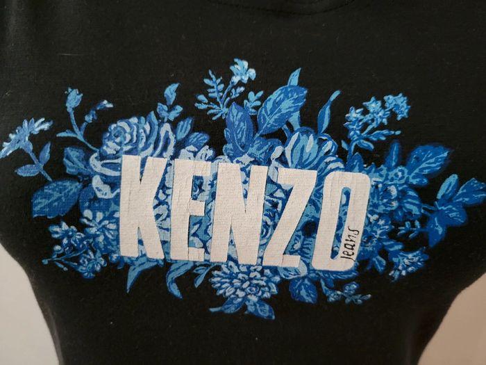 Tee shirt body Kenzo Jeans Flowers taille S noir bleu - photo numéro 4