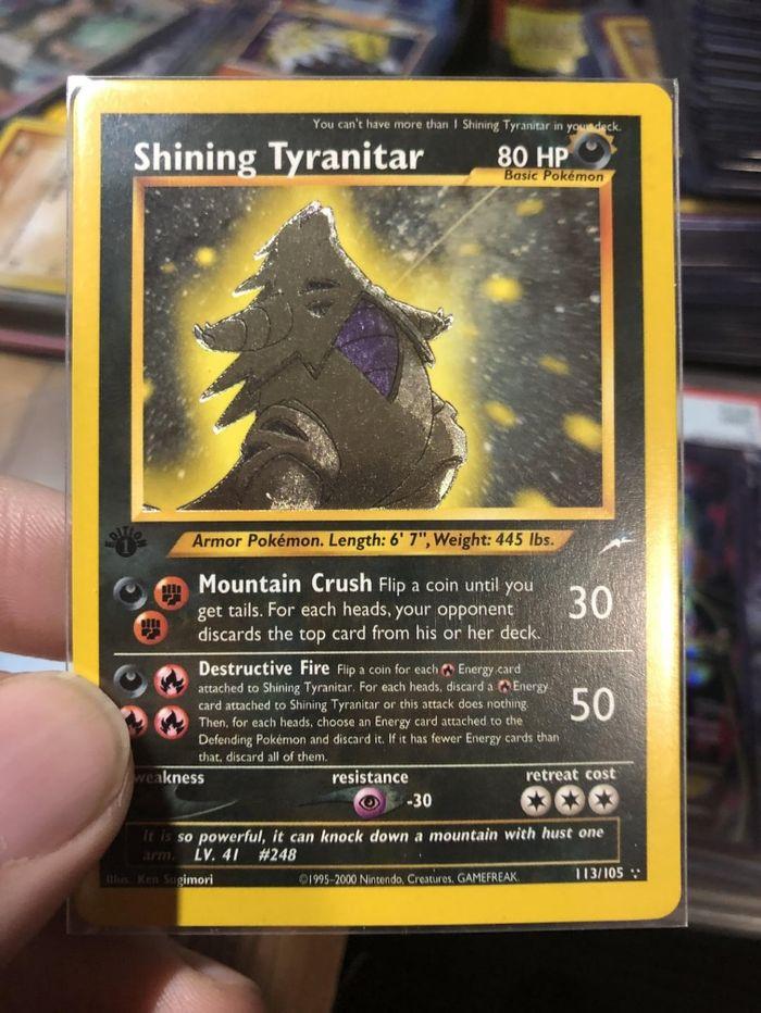 Shining Tyranitar Pokémon Holo 113/105 - photo numéro 1