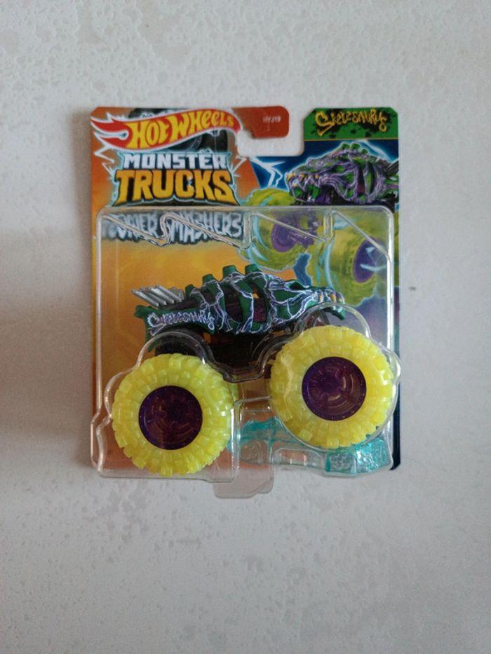 Monster truck hot Wheels power smashers neuf 1/64 Skelesaurus - photo numéro 1