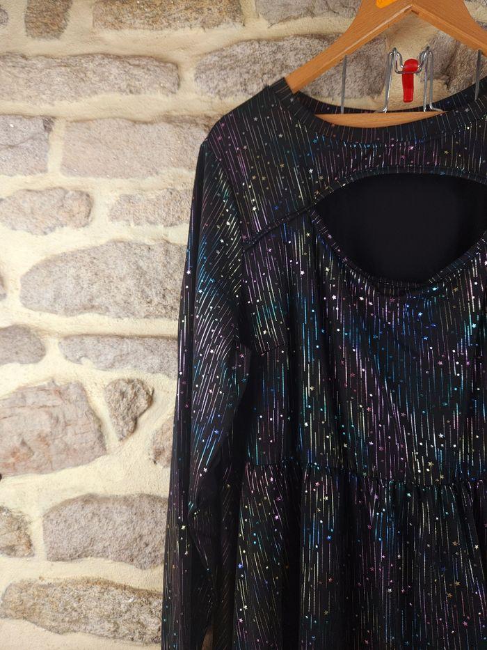 Robe de soirée noir pailleté brillante multicolore Femme taille 54 marque Boohoo 🍬 - photo numéro 2