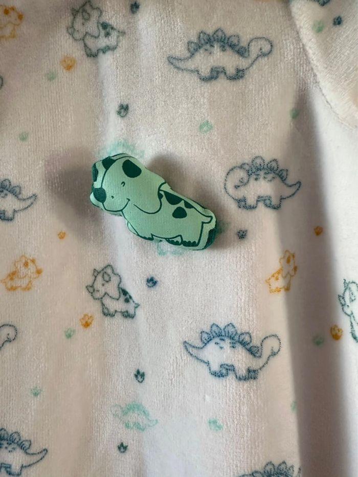 Très joli pyjama velours dinosaures Sergent Major 18 mois blanc vert jaune - photo numéro 3