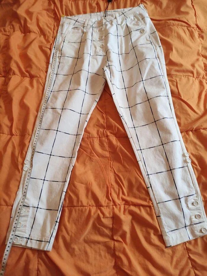 Pantalon 10 Days blanc marine Taille 38/40 - photo numéro 8