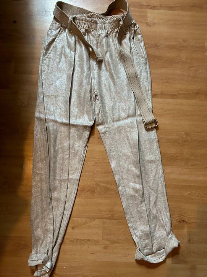 Pantalon en lin irisé - photo numéro 1