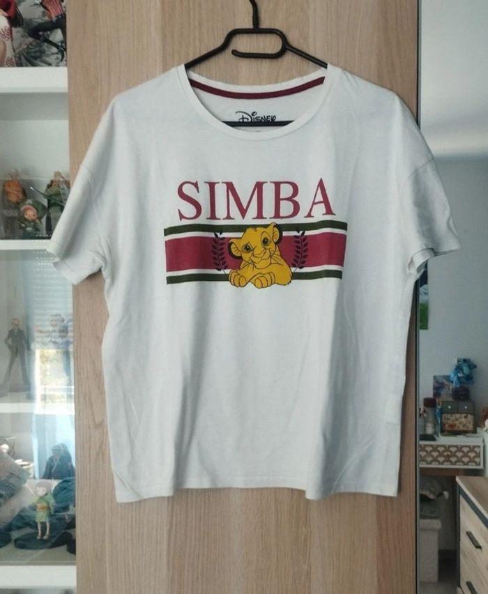 Tee-shirt blanc simba avec bande rouge et verte neuf cache cache - Taille L 40