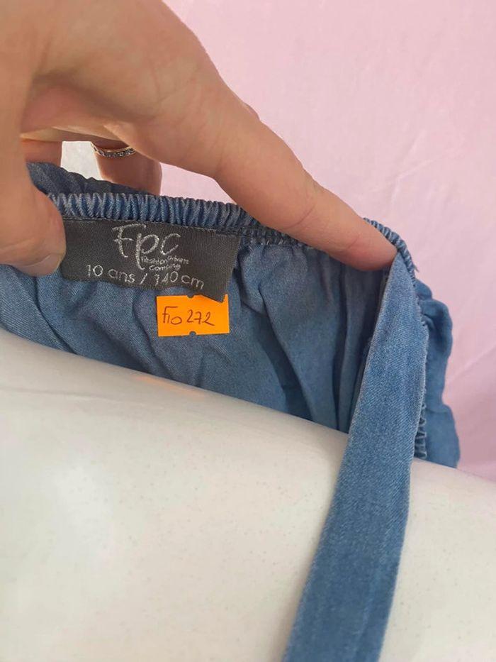 Débardeur top blouse fille 10 ans en jeans Réf F10 272 - photo numéro 4