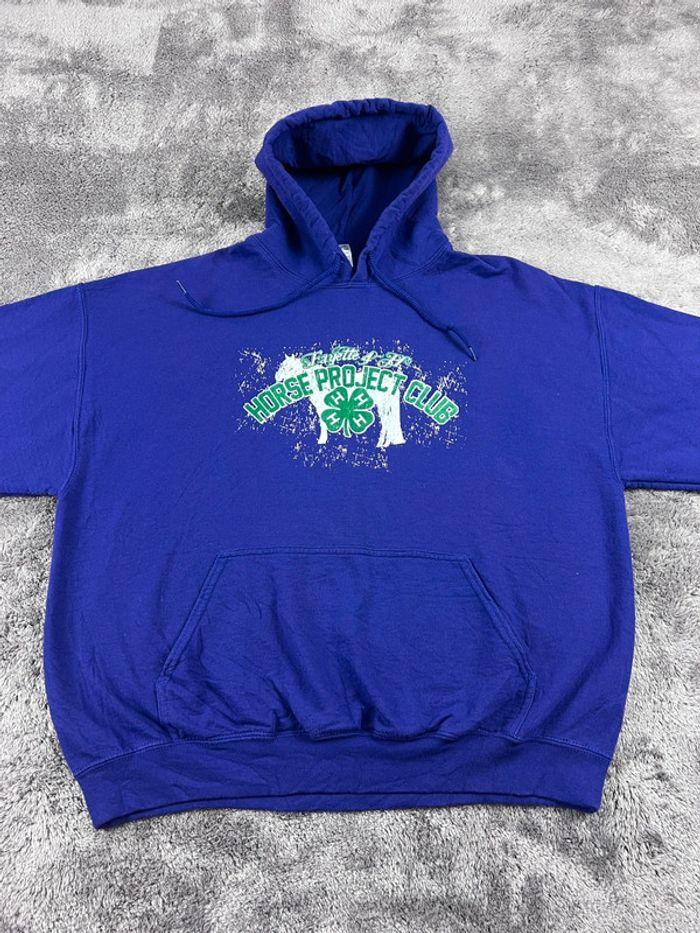 👕 Sweat à capuche Veste University Rare Vintage y2k 90s 2000s Horse Project Club Violet Taille XL 👕 - photo numéro 6