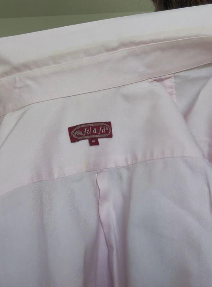 Chemise Rose pale - fil à fil - taille 41 - photo numéro 6