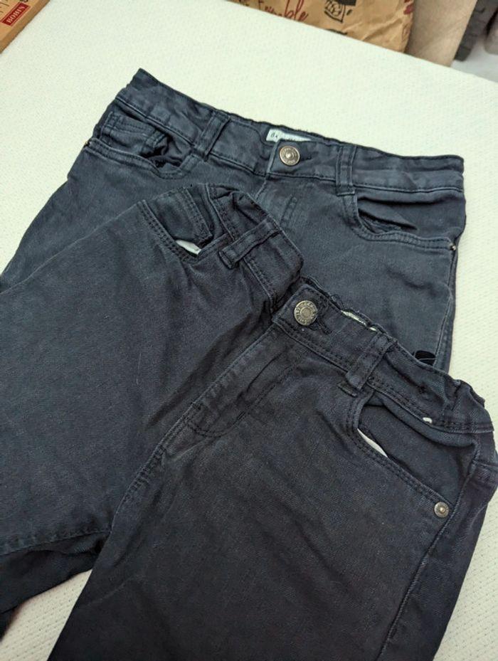 Lot de 2 jeans slim/skinny 8 - 9 ans bleu marine - photo numéro 2