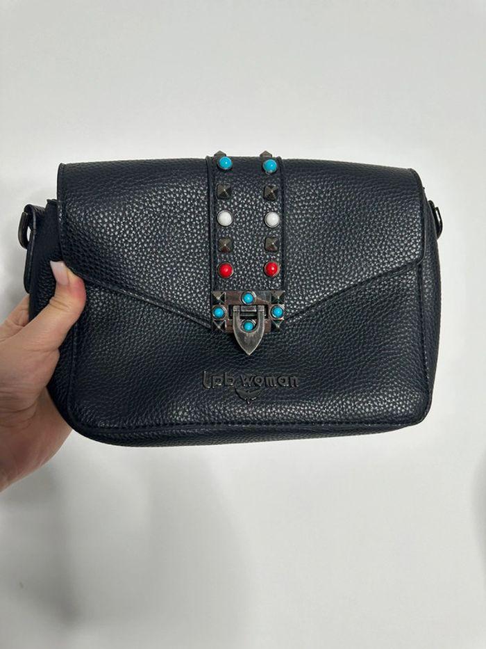 Pochette noire perles et clous LPB Woman - photo numéro 1