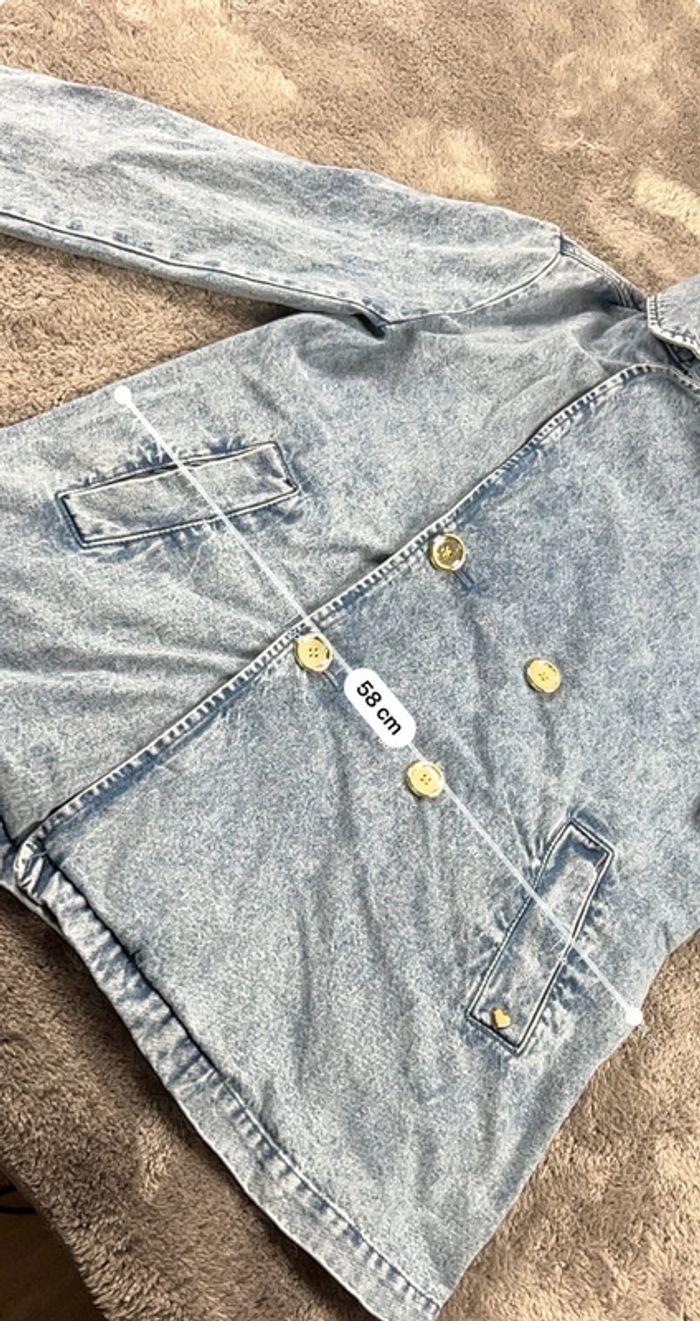 👕 Veste en Jeans longue vintage y2k Bleu Taille XS 👕 - photo numéro 4