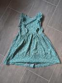 Robe été fille La Halle 10 ans turquoise avec fleurs