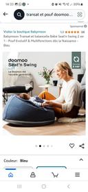 Doomoo Babymoov Transat et balancelle Bébé Seat'n Swing 2 en 1 - Pouf Evolutif & Multifonctions dès la Naissance