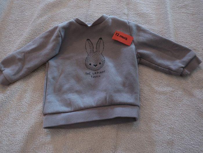 Sweat Kiabi 12 mois motif lapin - photo numéro 1