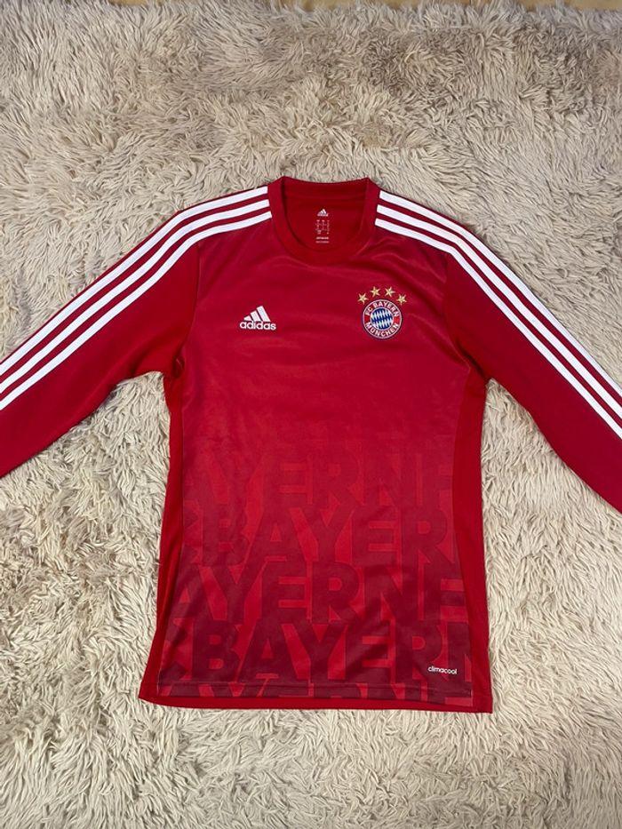 Maillot adidas fc Bayern Munich 2015 rouge manches longues taille S vintage pré match échauffement - photo numéro 2