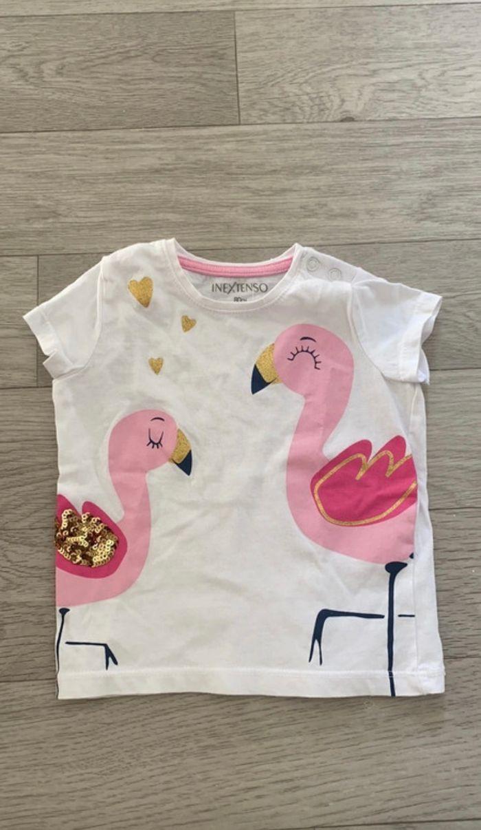 T-shirt flamand rose - photo numéro 1