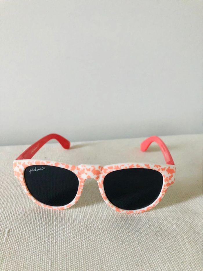 Lunettes soleil enfant rose blanc fille bébé - photo numéro 1