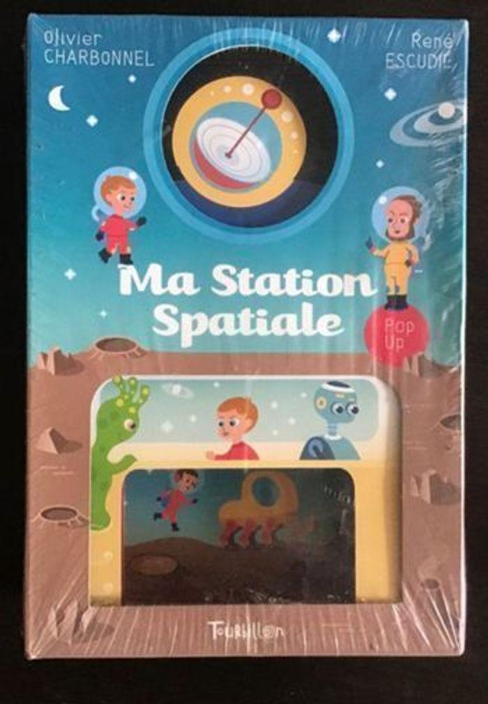 Jeu livre Coffret ma station spatiale de TOURBILLON avec décor pop up livre personnages à monter loisirs créatif - photo numéro 1