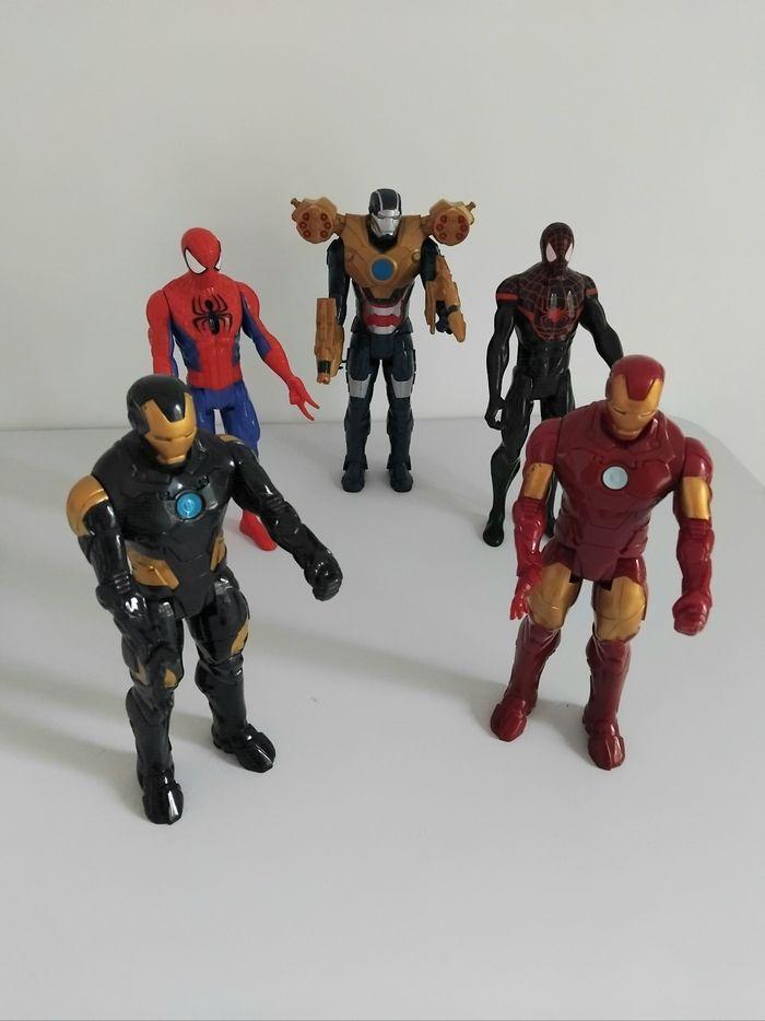 🤩 Lot Figurines Marvel Avengers Iron Man Spider Man Captain America - photo numéro 1