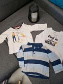 Lot de 3 tee-shirt ou polo manches longues 18 mois