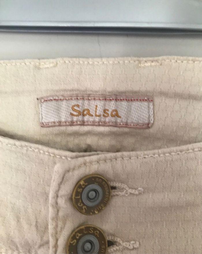 Salsa pantalon chino beige effet ventre plat - photo numéro 2