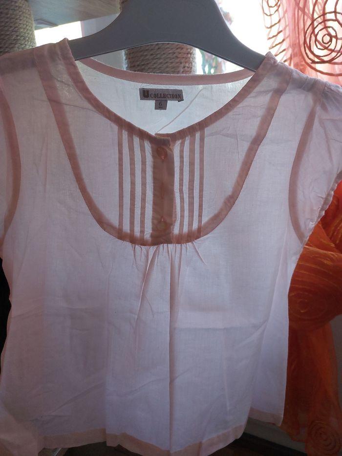 Blouse  rose pâle T 6 ans. Bon état