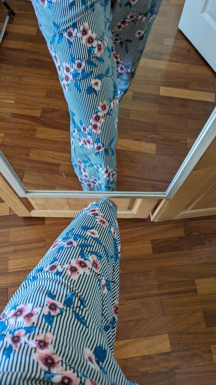 Pantalon jambes larges H&m 38 fleures de cerisiers - photo numéro 4