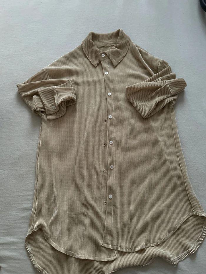 Chemise plissée Beige - photo numéro 1