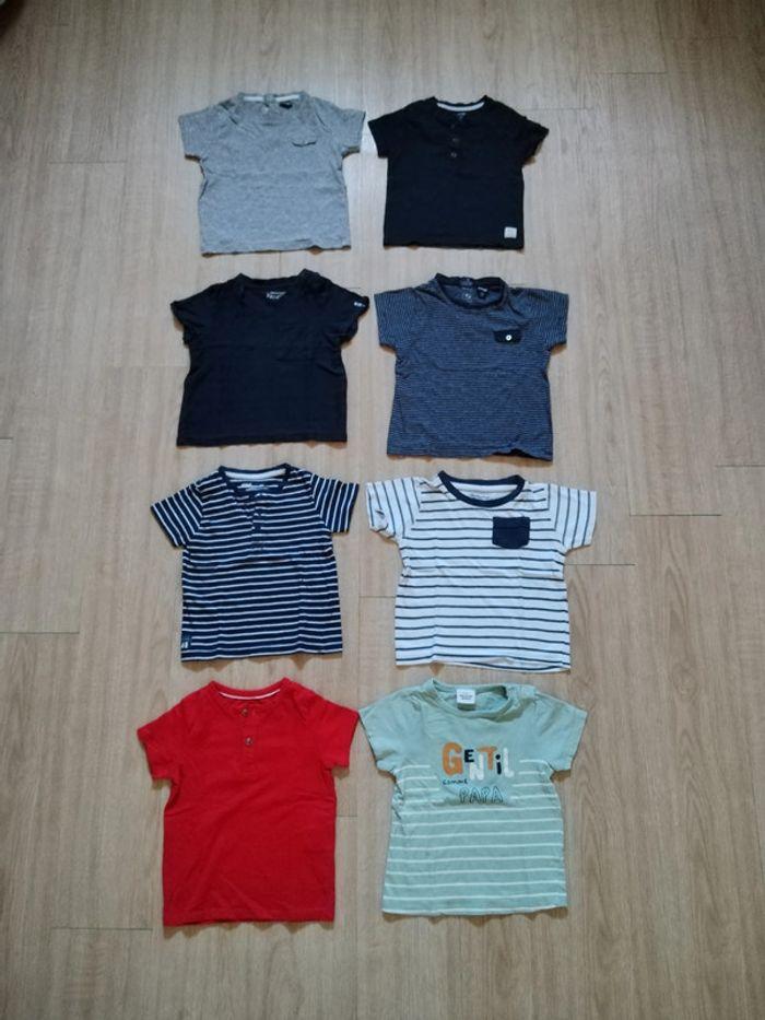 Lot de 8 t shirts manches courtes 18 mois - photo numéro 1