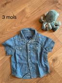 Chemise manches courtes 3 mois kiabi