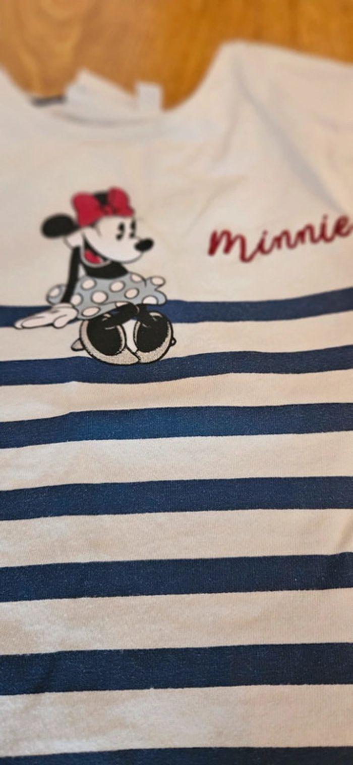 T-shirt marinière Minnie,Minnie,coupe structurée avec epaulettes intégrées,taille 3 ans,94 - photo numéro 2